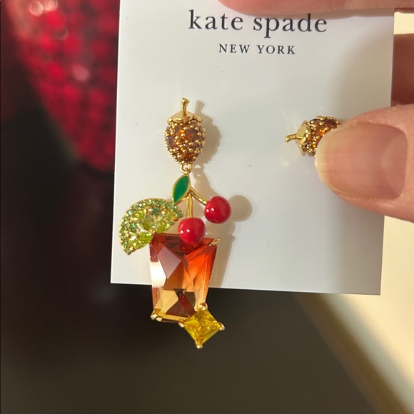 Kate Spade Sweet Treasures Drop Earrings NWT Cocktail Glasses MSRP $128 - Picture 11 of 16
